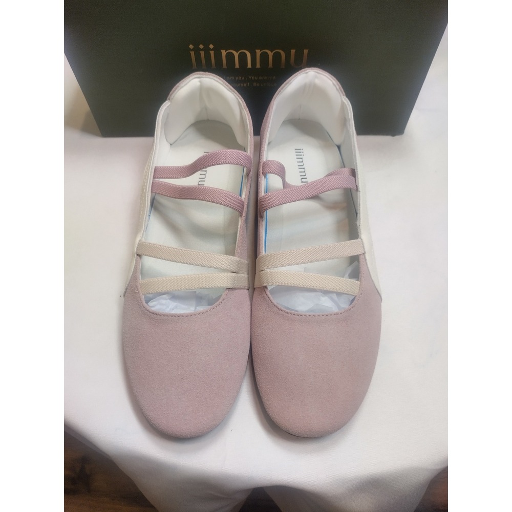 iiimmu Womens Ballet Sneakers Pink White F2520-PinkWH Athletic Flats Size 9